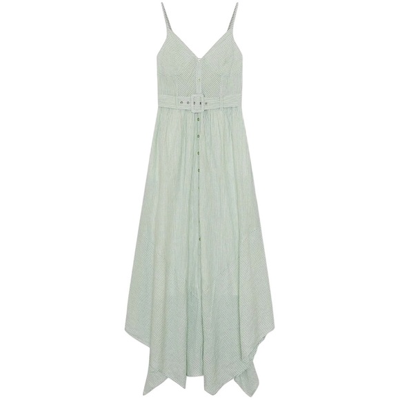 Jonathan Simkhai Sz L Dress Leighton Linen midi Sundress Designer Luxury Preppy - Picture 5 of 10